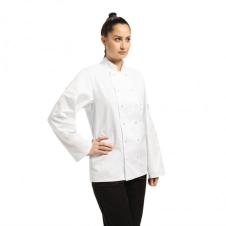 Witte unisex koksbuis met lange mouwen Vegas - Maat M - Whites Chefs Clothing - Fourniresto