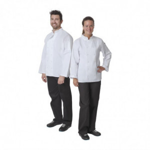 Witte uniseks koksbuis met lange mouwen Vegas - Maat Xs - Whites Chefs Clothing - Fourniresto