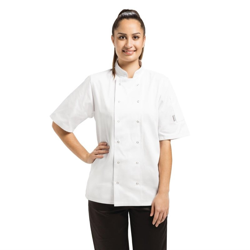 Koksbuis Unisex Wit Met Korte Mouwen Vegas - Maat M - Whites Chefs Clothing - Fourniresto