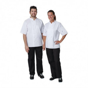 White Unisex Short Sleeve Vegas Kitchen Jacket - Size M - Whites Chefs Clothing - Fourniresto