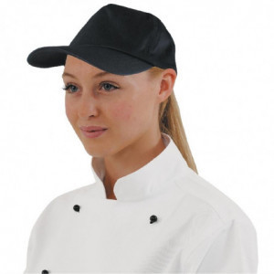 Petje Baseball Zwart Met Verstelbare Band - One Size - Whites Chefs Clothing - Fourniresto