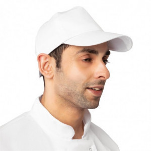 White Baseball Cap with Adjustable Strap - One Size Fits All - Whites Chefs Clothing - Fourniresto