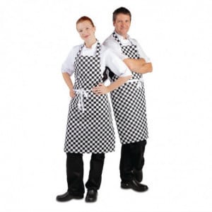 Schort met zwart-witte ruitjes 970 x 710 mm - Whites Chefs Clothing - Fourniresto