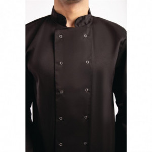 Zwarte unisex koksbuis met lange mouwen Vegas - Maat M - Whites Chefs Clothing - Fourniresto