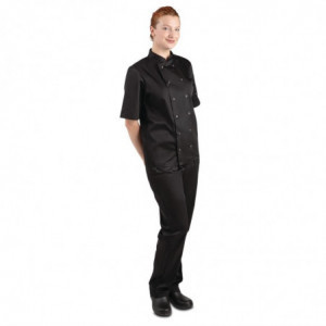 Zwarte unisex korte mouwen Vegas koksbuis - Maat M - Whites Chefs Clothing - Fourniresto