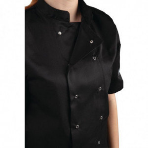 Unisex Black Short Sleeve Vegas Kitchen Jacket - Size M - Whites Chefs Clothing - Fourniresto