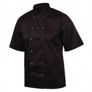 Zwarte uniseks korte mouwen Vegas koksbuis - maat Xs - Whites Chefs Clothing - Fourniresto