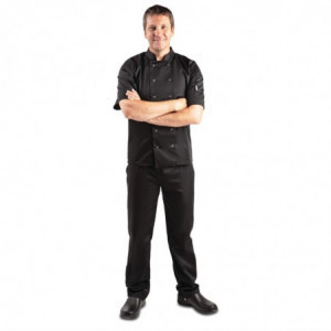 Black Unisex Short Sleeve Vegas Kitchen Jacket - Size XXL - Whites Chefs Clothing - Fourniresto