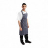 Schort met strepen zonder zak marineblauw en wit 965 x 710 mm - Whites Chefs Clothing - Fourniresto