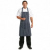 Schort met zak en strepen in marineblauw en wit 965 x 710 mm - Whites Chefs Clothing - Fourniresto