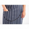 Apron Bib With Pocket Striped Navy And White 965 X 710 Mm - Whites Chefs Clothing - Fourniresto