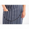 Schort met zak en strepen in marineblauw en wit 965 x 710 mm - Whites Chefs Clothing - Fourniresto