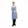 Schort met blauw-witte ruitjes van polycotton 710 x 970 mm - Whites Chefs Clothing - Fourniresto