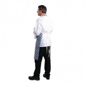 Schort met blauw-witte ruitjes van polycotton 710 x 970 mm - Whites Chefs Clothing - Fourniresto