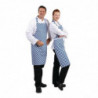 Latzschürze mit blau-weißem Karomuster aus Polycotton 710 x 970 mm - Whites Chefs Clothing - Fourniresto