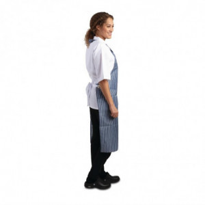 Schort met waterafstotende strepen in blauw en wit 1016 x 711 mm - Whites Chefs Clothing - Fourniresto