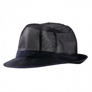 Hoed Trilby Marineblauw met netstof - Maat L 590 mm - FourniResto - Fourniresto