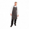 Black and White Striped Kitchen Apron 760 x 970 mm - Whites Chefs Clothing - Fourniresto