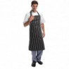 Schort Gestreept Zwart En Wit 760 X 970 Mm - Whites Chefs Clothing - Fourniresto