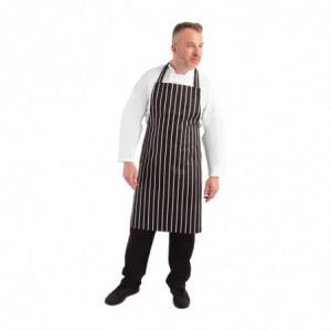 Schort Gestreept Zwart En Wit 760 X 970 Mm - Whites Chefs Clothing - Fourniresto