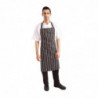 Schort Gestreept Zwart En Wit 760 X 970 Mm - Whites Chefs Clothing - Fourniresto