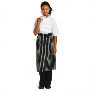 Schwarz-weiße gestreifte Küchenschürze 760 x 970 mm - Whites Chefs Clothing - Fourniresto