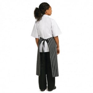 White and Black Striped Kitchen Apron 760 x 970 mm - Whites Chefs Clothing - Fourniresto