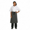 Schort Gestreept Wit en Zwart 760 x 970 mm - Whites Chefs Clothing - Fourniresto