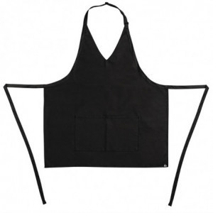 Kellnerschürze mit V-Ausschnitt in Schwarz aus Polycotton 838 x 698 mm - Whites Chefs Clothing - Fourniresto