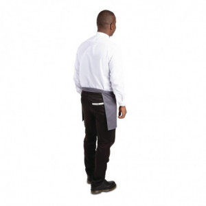 Short Anthracite Grey Polycotton Server Apron 750 x 373 mm - Whites Chefs Clothing - Fourniresto