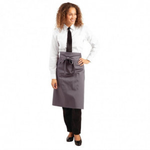 Schort van 1000 x 700 mm in antracietgrijs polycotton - Whites Chefs Clothing - Fourniresto