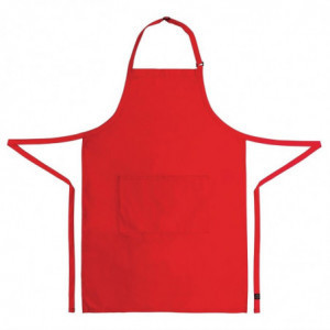 Schort met verstelbare nekband en dubbele zak rood 610 x 860 mm - Chef Works - Fourniresto