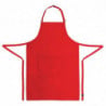 Schort met verstelbare nekband en dubbele zak rood 610 x 860 mm - Chef Works - Fourniresto