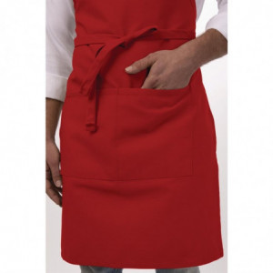 Latzschürze mit verstellbarem Nackenband und Doppeltasche Rot 610 x 860 mm - Chef Works - Fourniresto