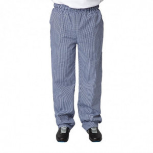 Pantalon de Cuisine Mixte Vegas à Petits Carreaux Bleus et Blancs - Taille L - Whites Chefs Clothing - Fourniresto