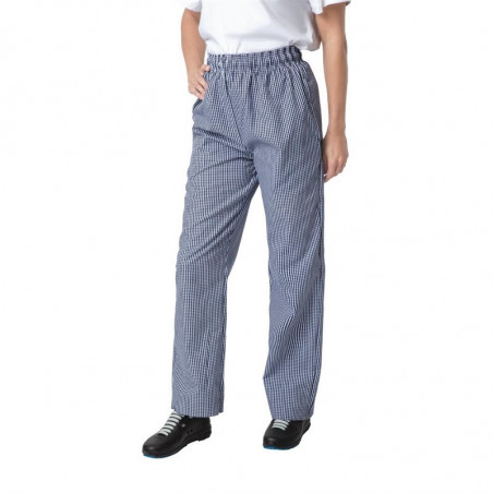 Küchenhose Mixte Vegas mit kleinen blauen und weißen Karos - Größe S - Whites Chefs Clothing - Fourniresto