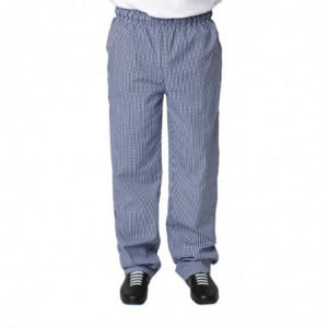 Küchenhose Mixte Vegas mit kleinen blauen und weißen Karos - Größe S - Whites Chefs Clothing - Fourniresto