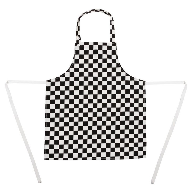 Tablier Bavette à Carreaux Noirs et Blancs pour Enfant - Whites Chefs Clothing - Fourniresto