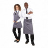 Schort voor ober V-hals Grijs Antraciet van Polycotton 838 x 698 mm - Whites Chefs Clothing - Fourniresto