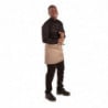 Short Light Brown Polycotton Server Apron 373 x 750 mm - Whites Chefs Clothing - Fourniresto