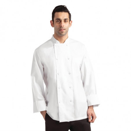 Witte unisex koksbuis met lange mouwen Calgary - Maat L - Chef Works - Fourniresto