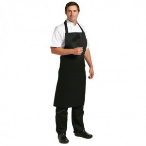 Schort Zwarte Bavette van Polycotton 900 x 1040 mm - Whites Chefs Clothing - Fourniresto