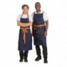 Blue Denim Server Apron with 1000 x 700 mm Cotton Belt - Whites Chefs Clothing - Fourniresto