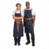 Schort van Blauwe Denim met Katoenen Riem 1000 x 700 mm - Whites Chefs Clothing - Fourniresto