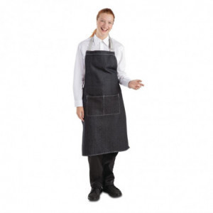 Schürze Latz Denim Schwarz Southside aus Polycotton 700 x 1000 mm - Whites Chefs Clothing - Fourniresto