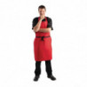 Schort met rode sloof van polycotton - Whites Chefs Clothing - Fourniresto