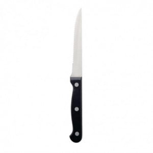 Meat Knife with Black Handle Serrated Blade 215 mm - Set of 12 - Olympia - Fourniresto