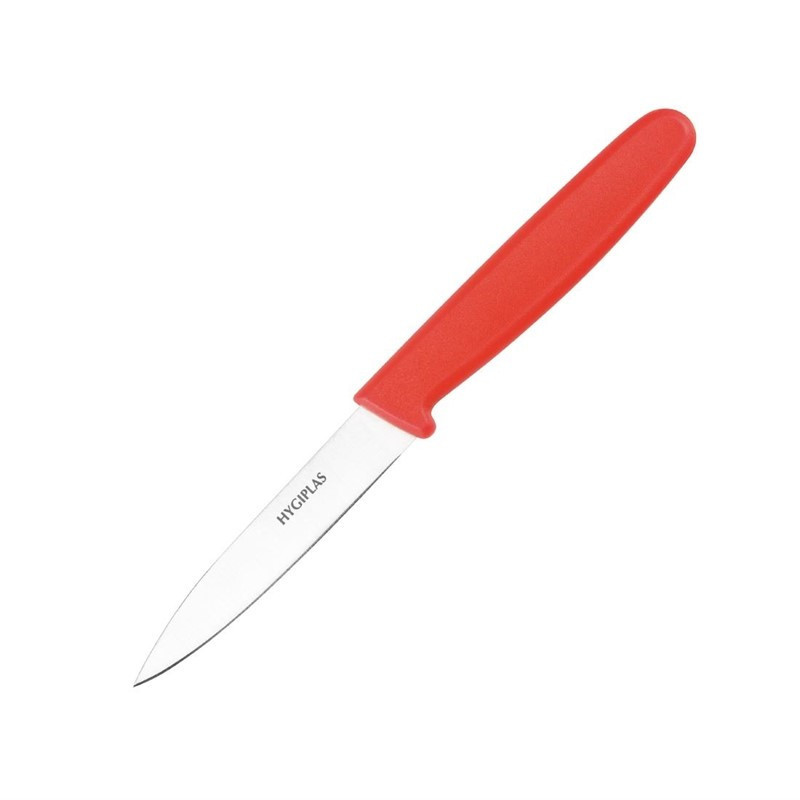 Keukenmes Rood Lemmet 7,5 cm - Hygiplas - Fourniresto