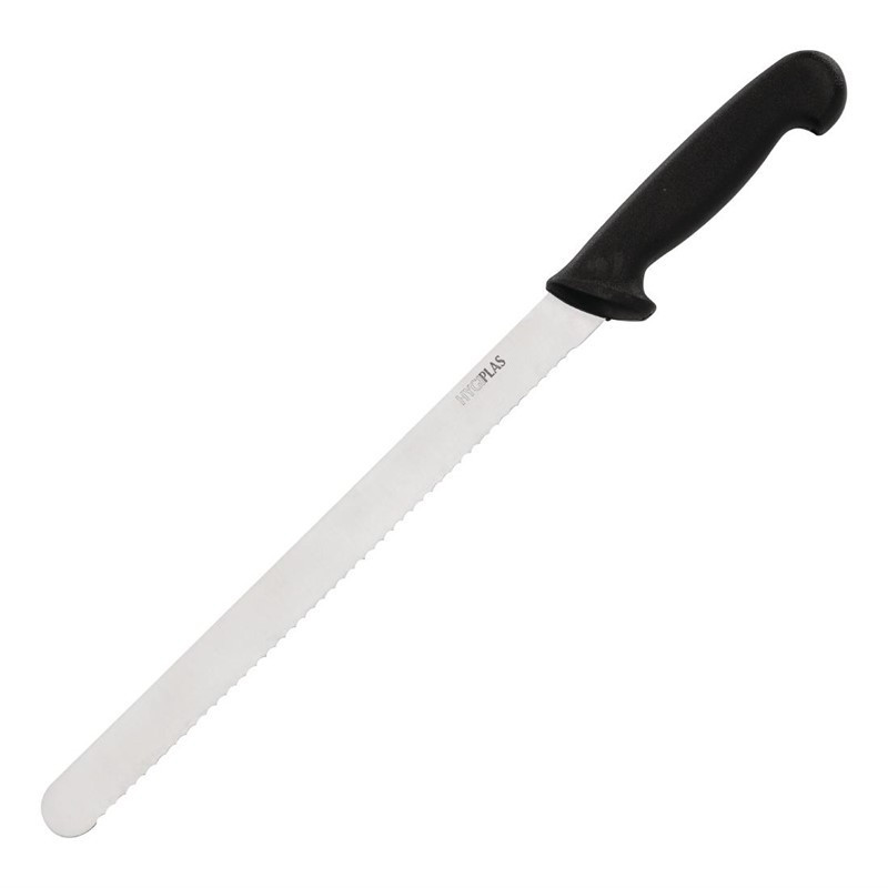 Gekerbtes Schneidemesser Schwarz Klinge 30,5 cm - Hygiplas - Fourniresto