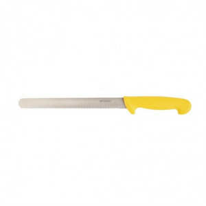 Gelber Wellenschliffmesser 25,5 cm - Hygiplas - Fourniresto